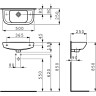 Раковина подвесная LAUFEN PRO B 50х25 справа 8.1695.7.000.106.1